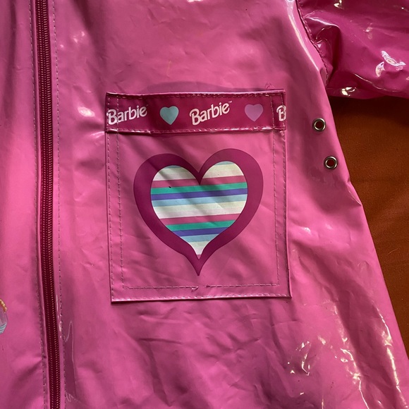 2001 BARBIE RAIN JACKET BARBIE MOVIE VINTAGE PINK GIRL FALL RAIN COAT - Picture 3 of 10